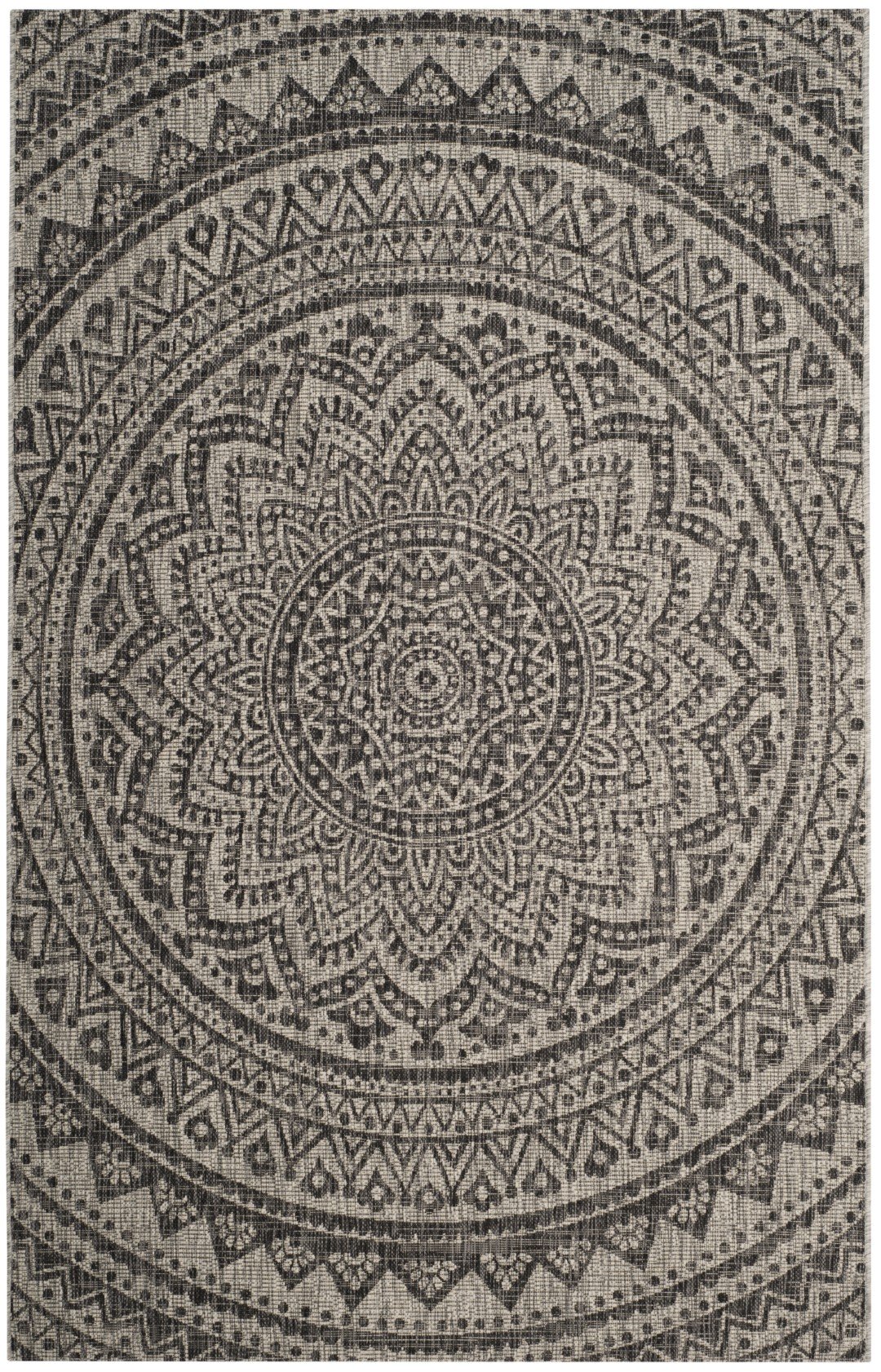 Turkish Quality Courtyard Round Power Loomed Area Rug with Stylish Low Pile Design for Contemporary Home Decor
