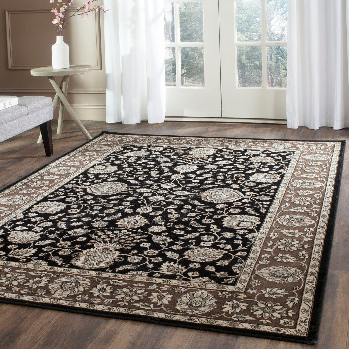 Persian Style Power Loomed Luxury Viscose Rug for Exquisite Home Decor and Supreme Comfort
