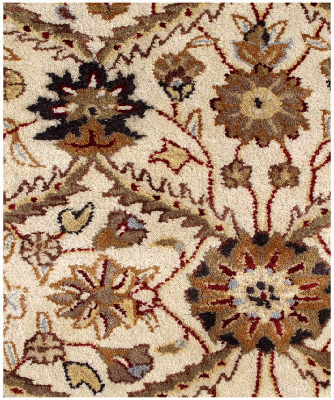 Exquisite 5-Foot by 8-Foot Ivory and Black Hand-Tufted Area Rug with Stain-Resistant and Non-Skid Features for Indoor Decor