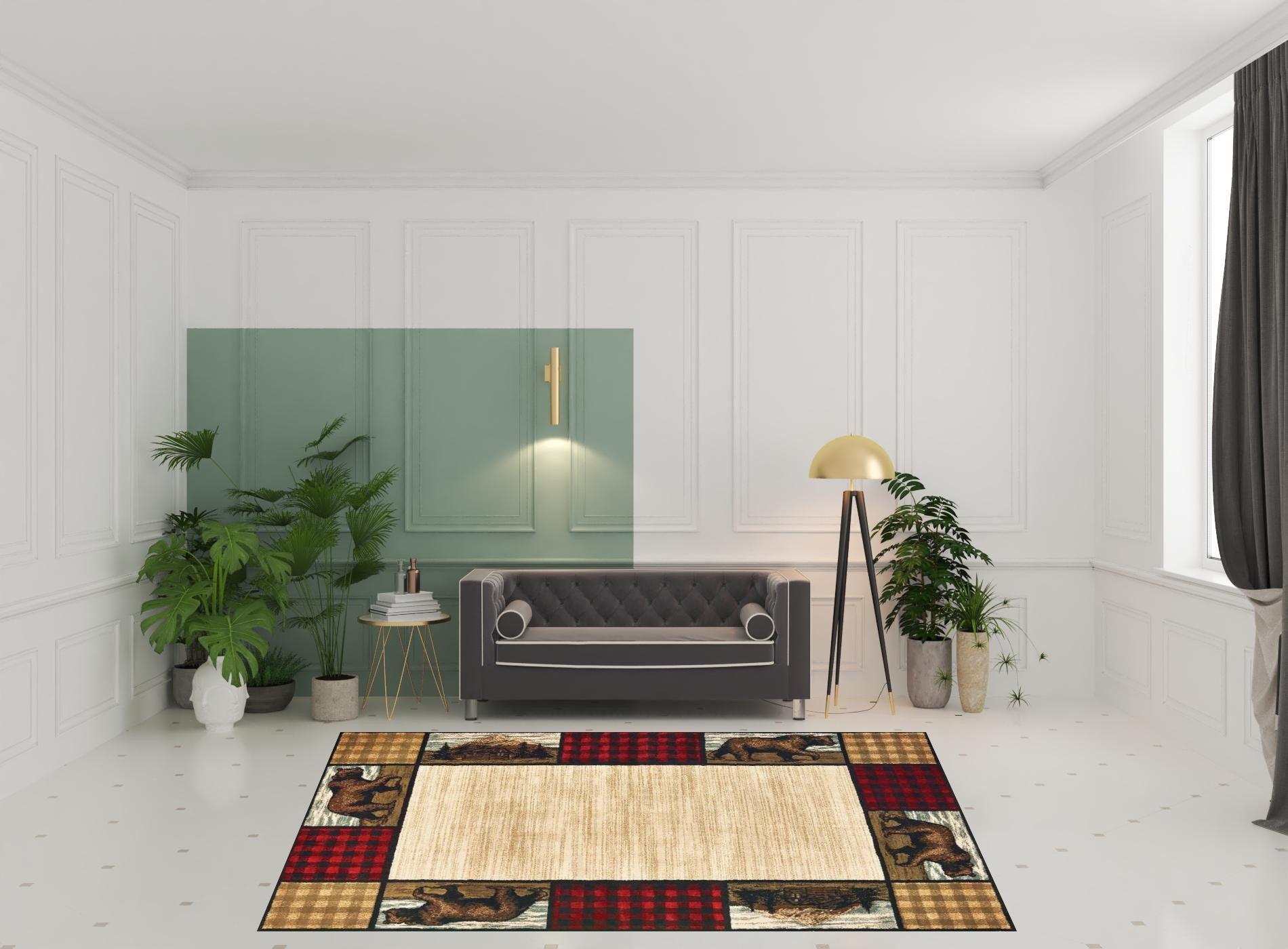 Ivory Southwestern-Style Runner Area Rug with Stain-Resistant Feature, Ideal for Stylish Home and Pet-Friendly Living Spaces