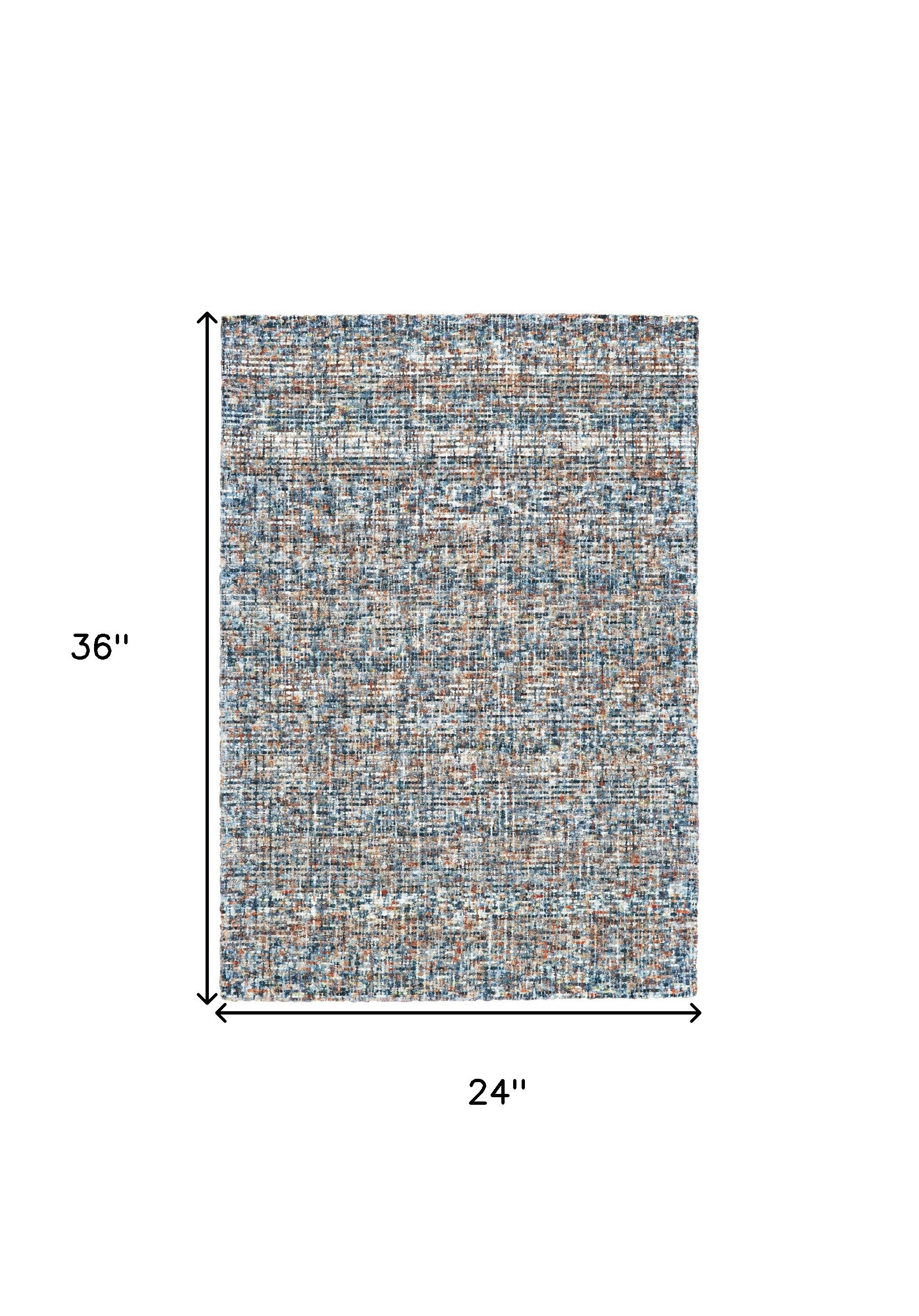 Exquisite Handmade Area Rug in Blue, Ivory, and Orange Plaid Design for Stylish Home Decor and Enhanced Comfort