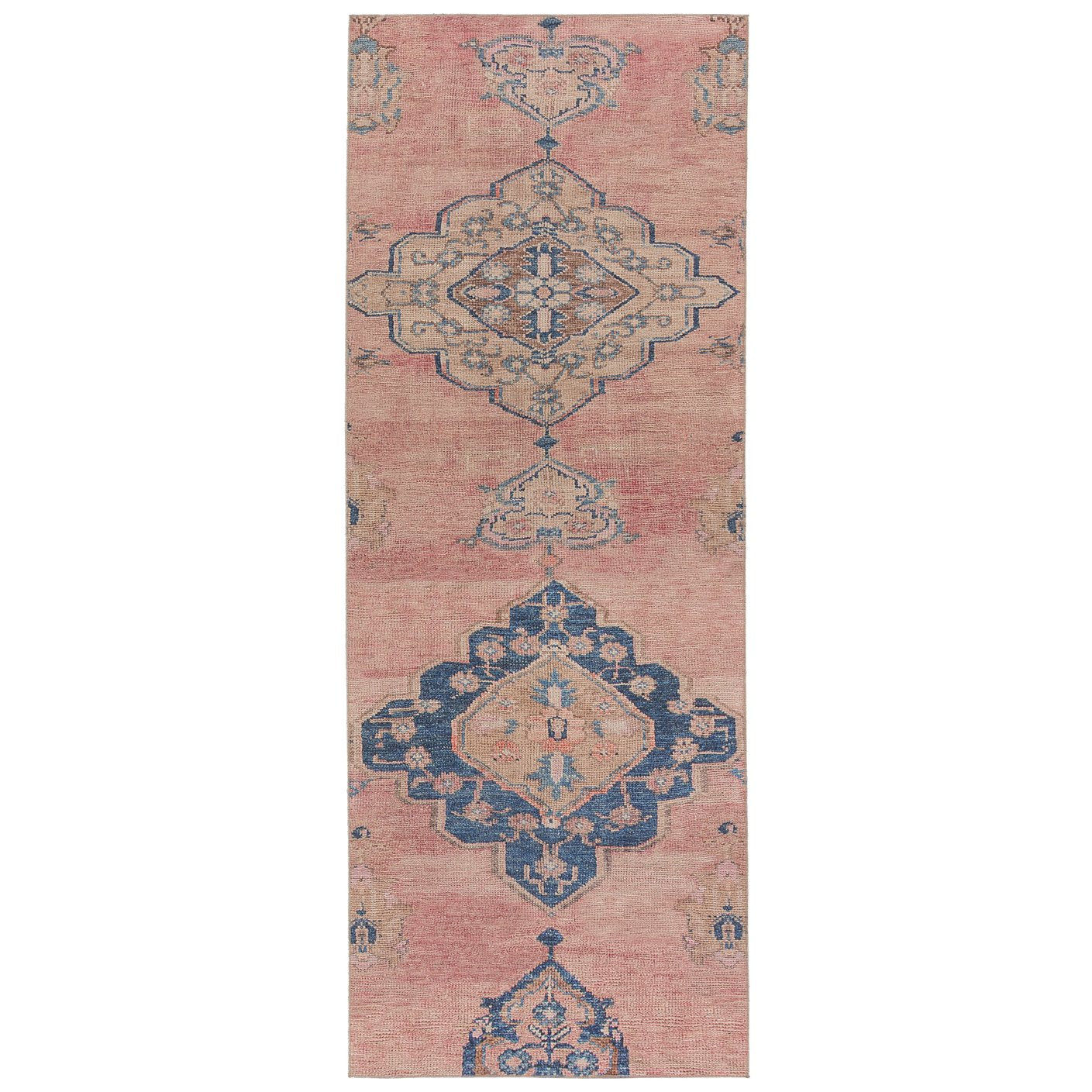 Canteena Clanton CAN04 RUG154734 Indoor Washable Power - Loomed Machine - Made 100% Polyester Traditional Medallion Floral Design Rug