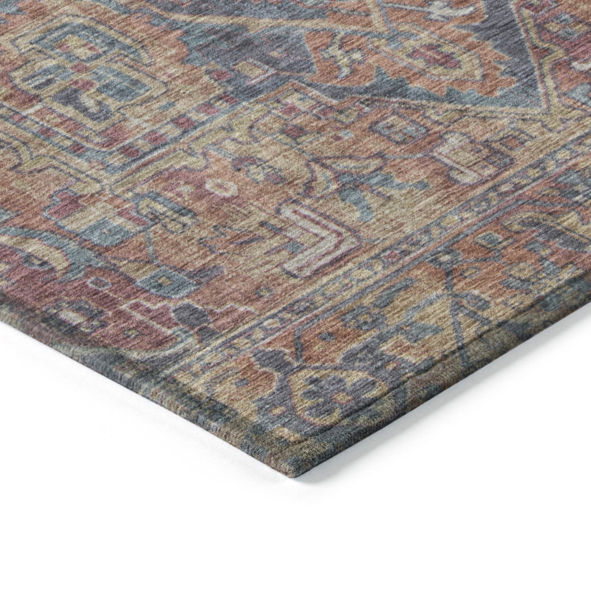 Fashionable Stain-Repellent Oriental Round Runner Rug - Anti-Slip for Indoor & Outdoor