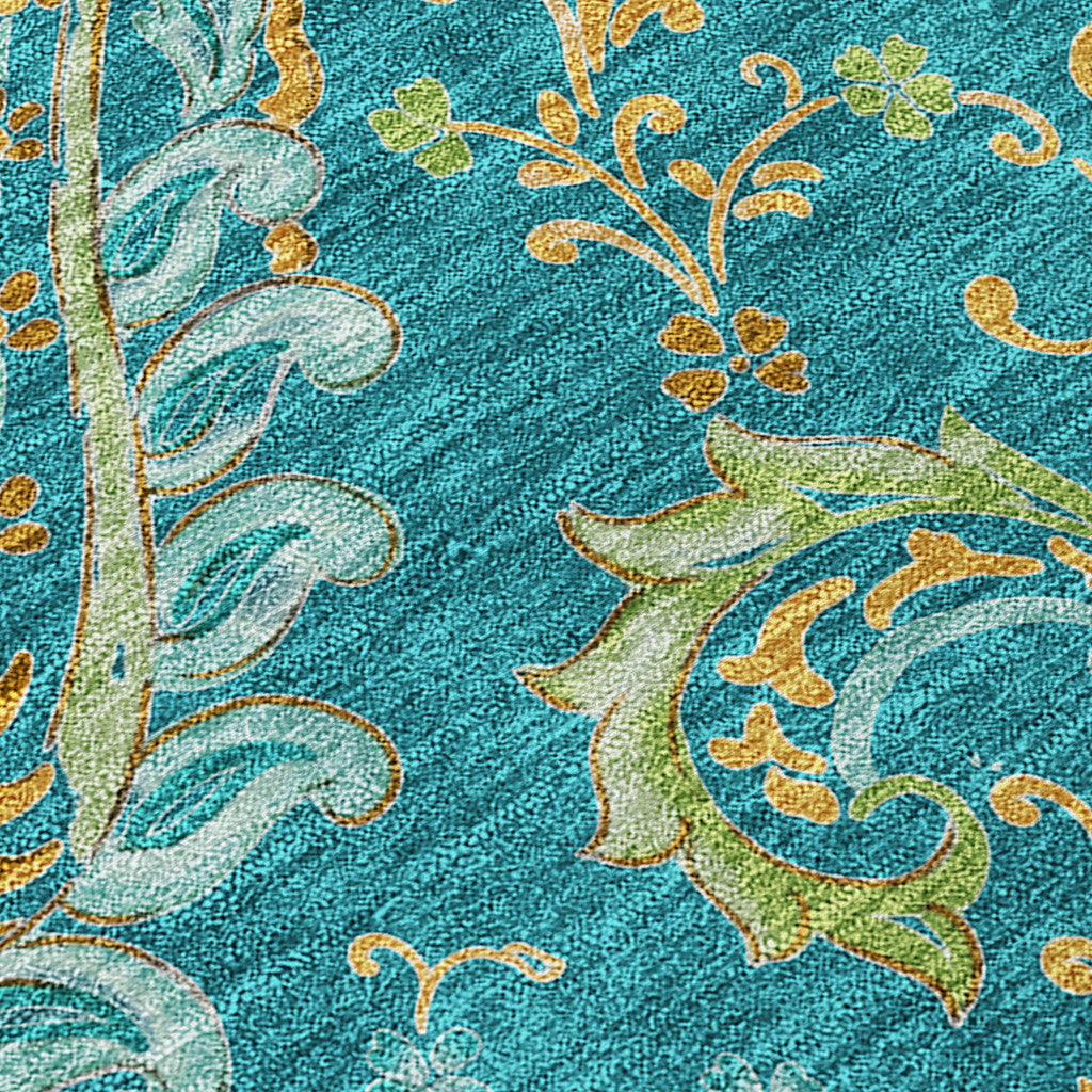 Stylish and Stain-Resistant Washable Outdoor Area Runner Rug with Paisley Pattern - Perfect for Spaces with Kids and Pets