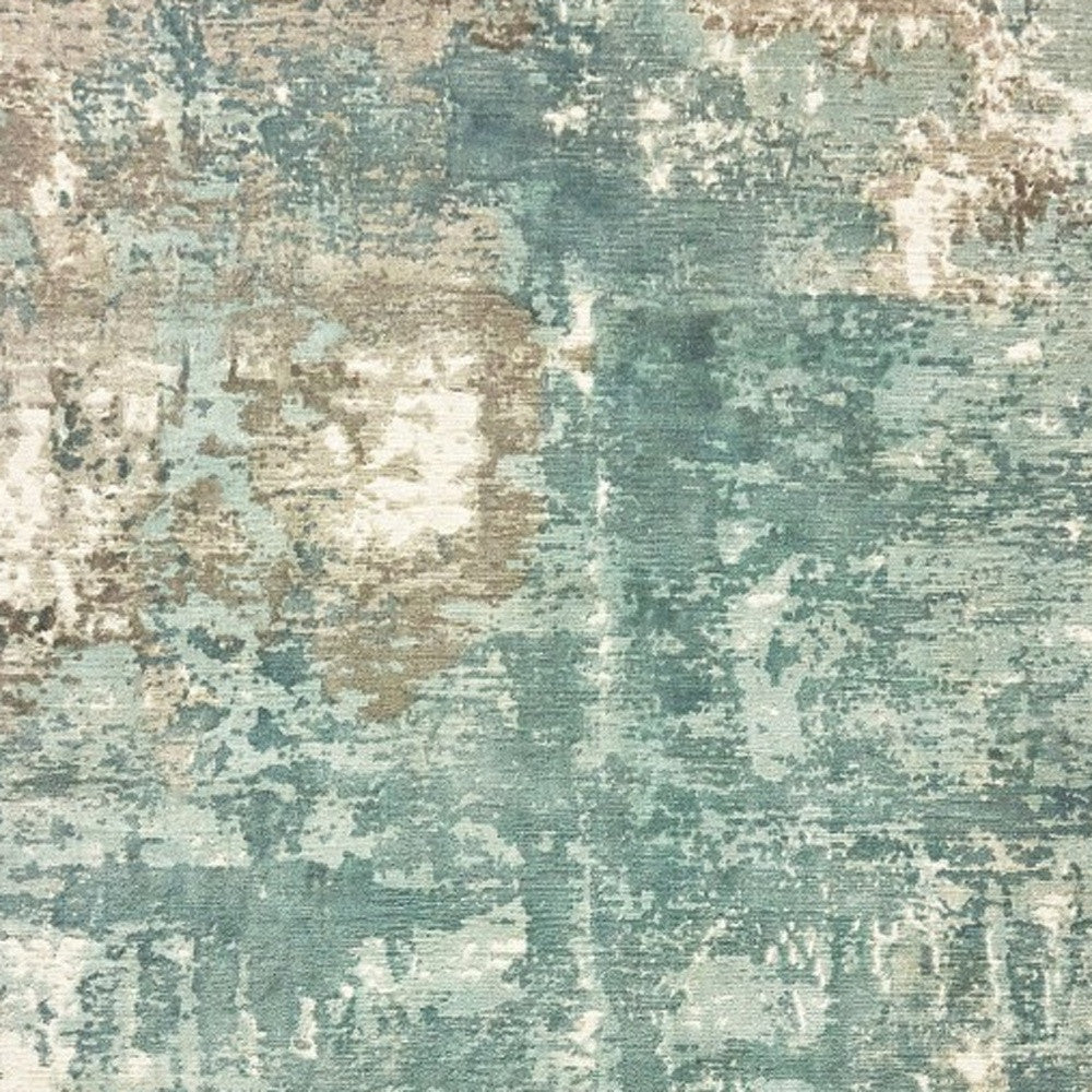 Stylish Handmade Blue and Gray Abstract Indoor Runner Rug - Soft and Calming Decor