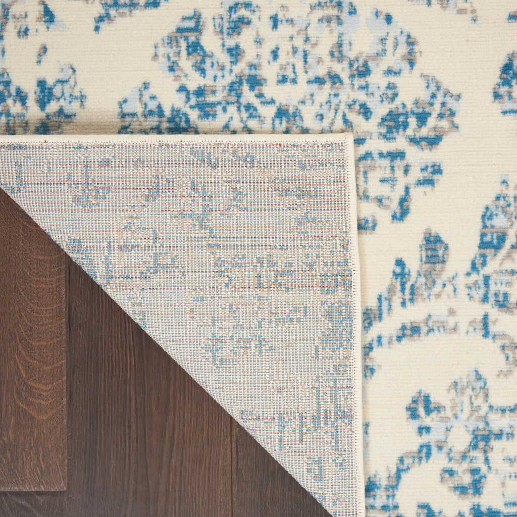 6' x 9' Cream Damask Power Loom Area Rug - A Timeless and Elegant Addition for Exquisite Home Decor