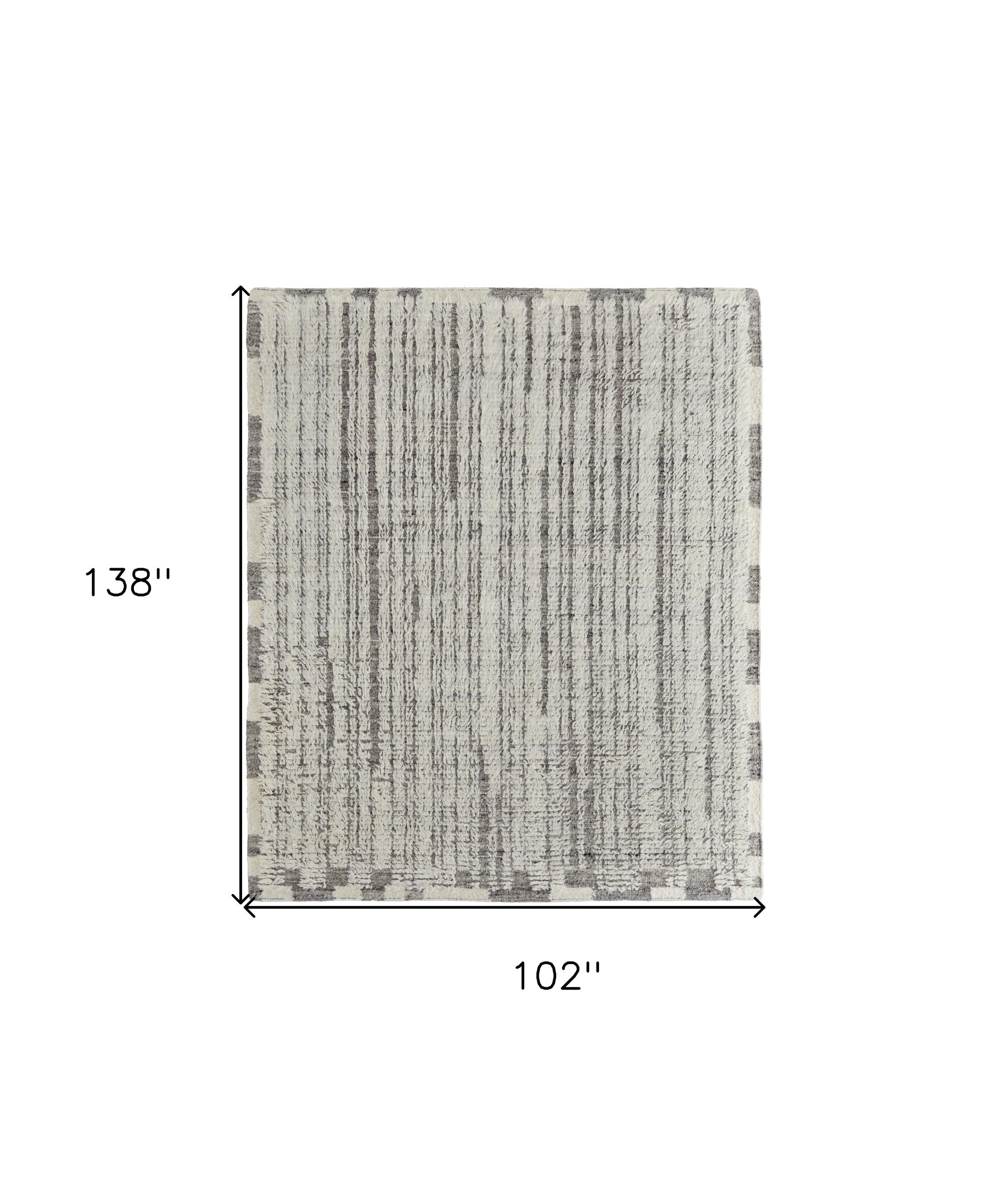 Stylish Stain-Resistant Hand-Woven Gray and Ivory Wool Area Rug for Any Space