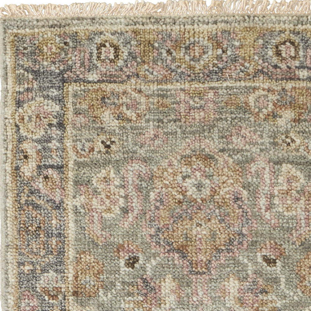 Exquisite Hand - Knotted Wool Area Rug with Fringe Featuring an Elegant Oriental Design, Ideal for Cozy Family Homes and Kids' Spaces