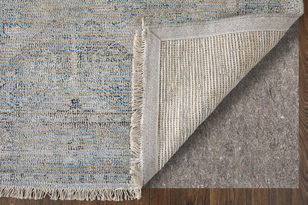 Gray and Taupe Hand-Woven Distressed Fringed Area Rug for Timeless Decor