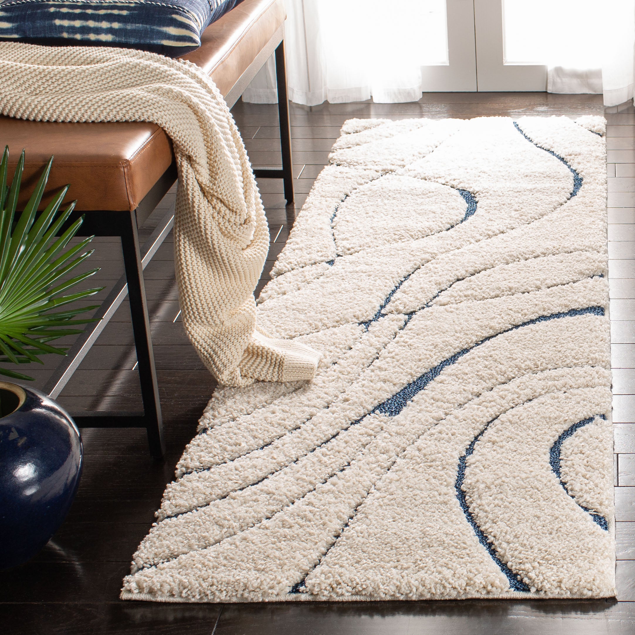 Luxurious Power Loomed Polypropylene Shag Rug from Turkey for Cozy Florida Home Decor