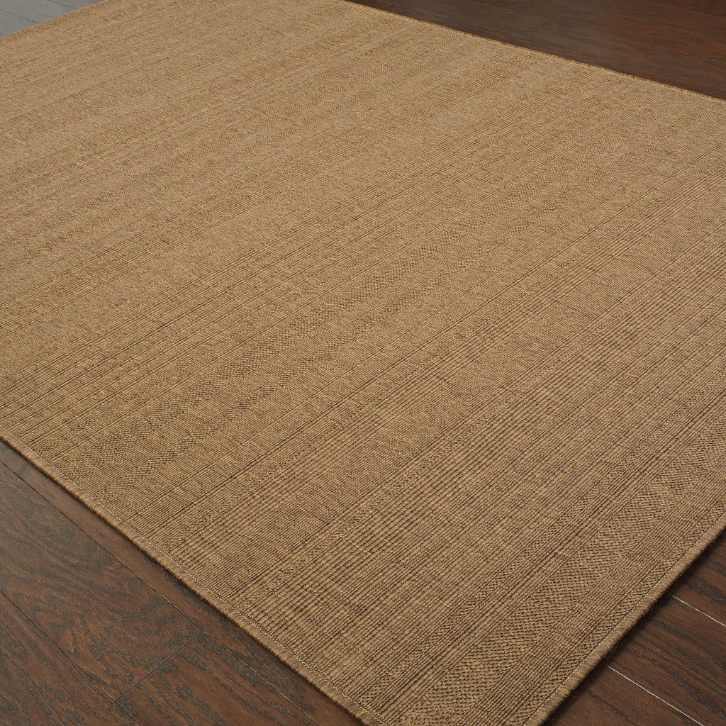8ft Diameter Versatile Tan Stain-Resistant Round Area Rug for Indoors & Outdoors