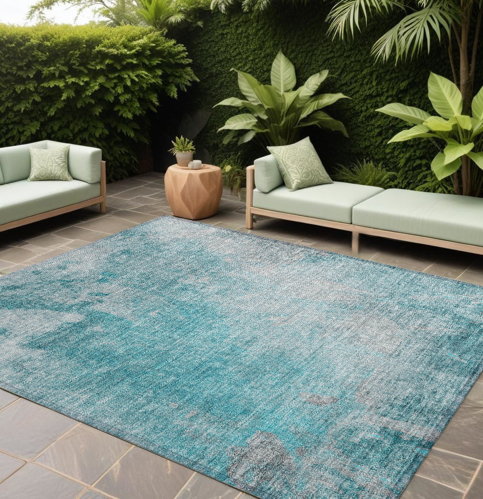 Stylish Washable & Stain-Resistant Indoor-Outdoor Abstract Runner Rug