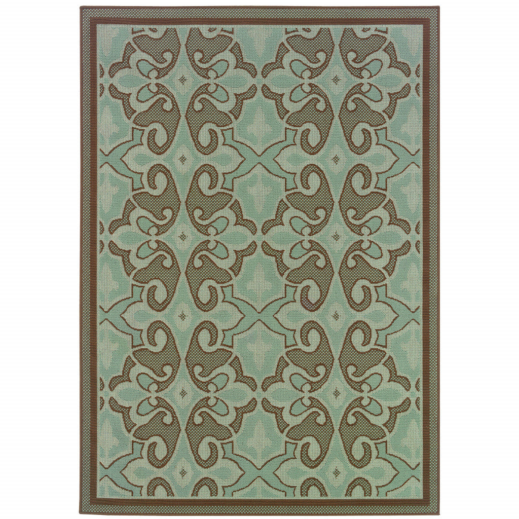 Stylish and Comfortable Blue Oriental Stain-Resistant Indoor-Outdoor Area Rug for Any Living Space