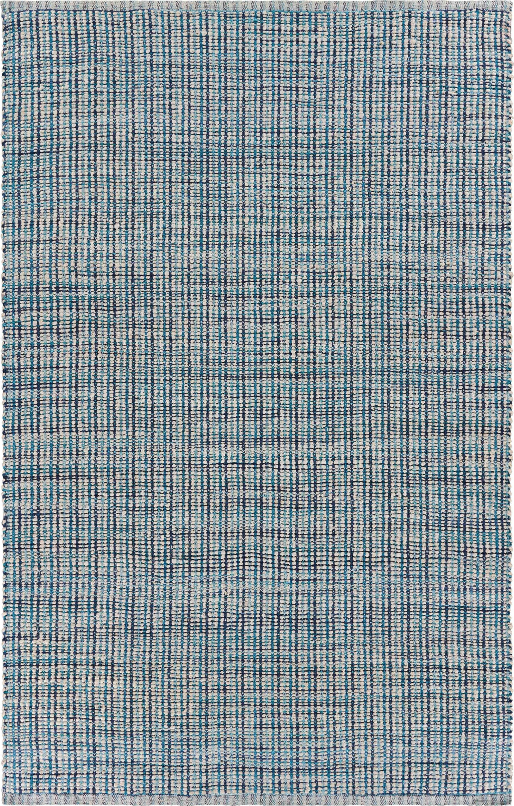 Soft and Durable Classic Blue Jute Area Rug with Modern Retro Flair