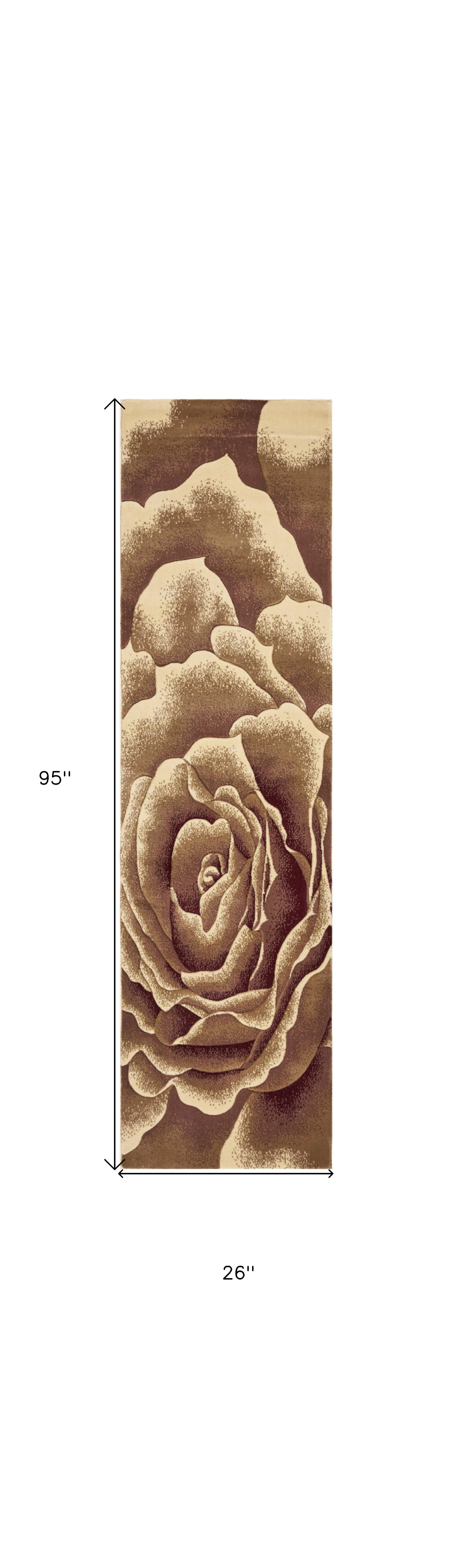Ivory Durable and Elegant Floral Area Rug - Modern Art for Your Home