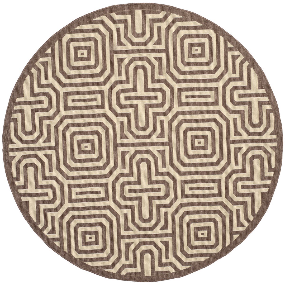 Artistic Geometric Design Courtyard Indoor and Outdoor Polypropylene Rug with Durable, Stain-Resistant, All-Weather Features