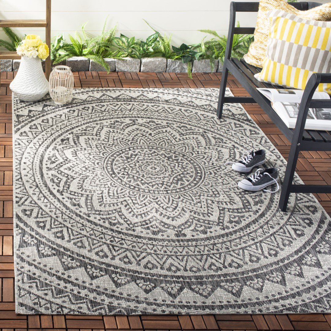 High - Quality Courtyard Power Loomed Rectangular Area Rug: A Durable, Fashionable, and Graceful Home Decor Option for Every Room