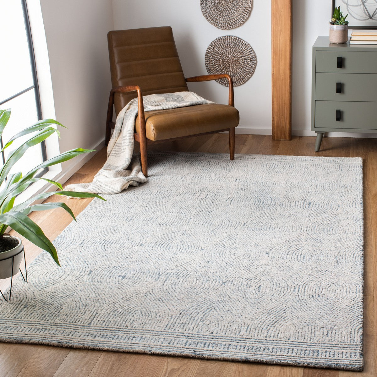 Luxurious 100% Wool Tufted Bohemian Abstract 340 Rug for Home Décor Upgrade