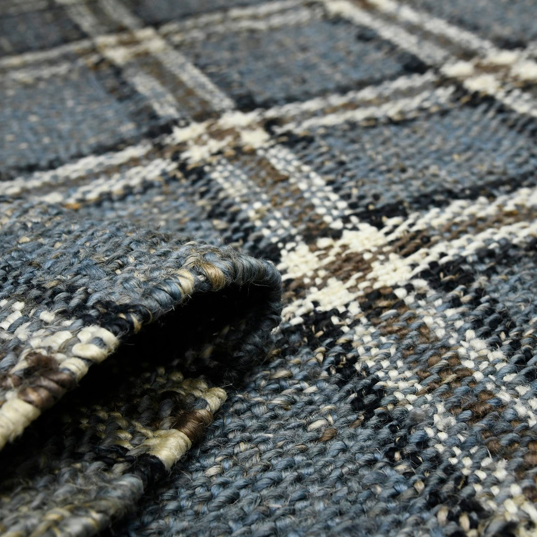 Hampton Handmade Loomed Plaid Area Rug Crafted from All - Natural Jute, Ideal and Durable for High - Traffic Spaces with an Eco - Friendly Design