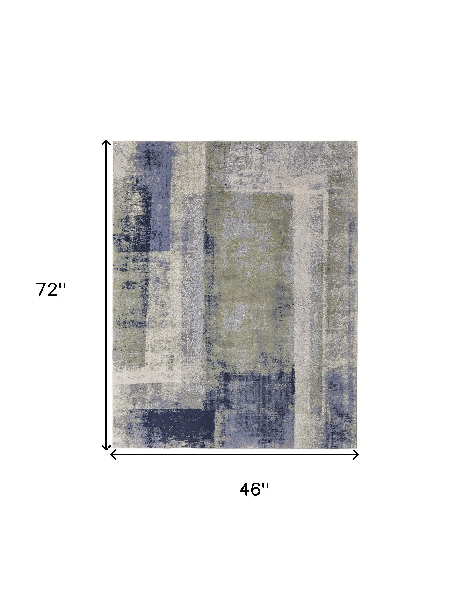 Blue and Ivory Distressed Abstract Area Rug for Stunning Home Decor