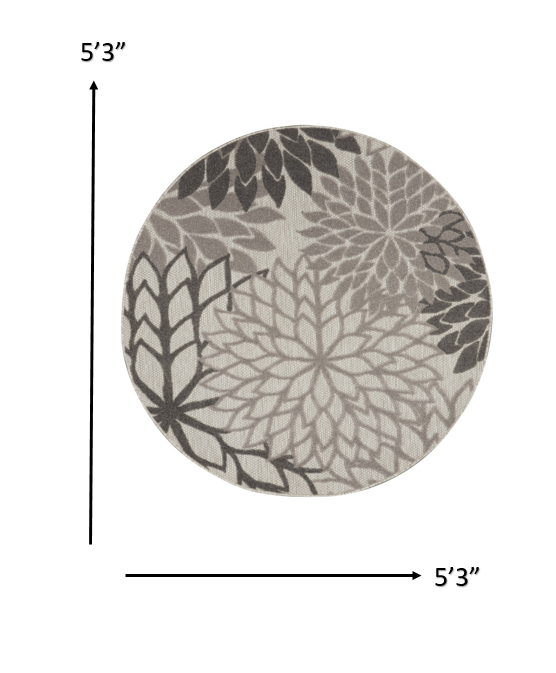 Elegant Gray Floral Indoor and Outdoor Rectangle Area Rug with a 2' x 10' Design for Stylish Living Spaces