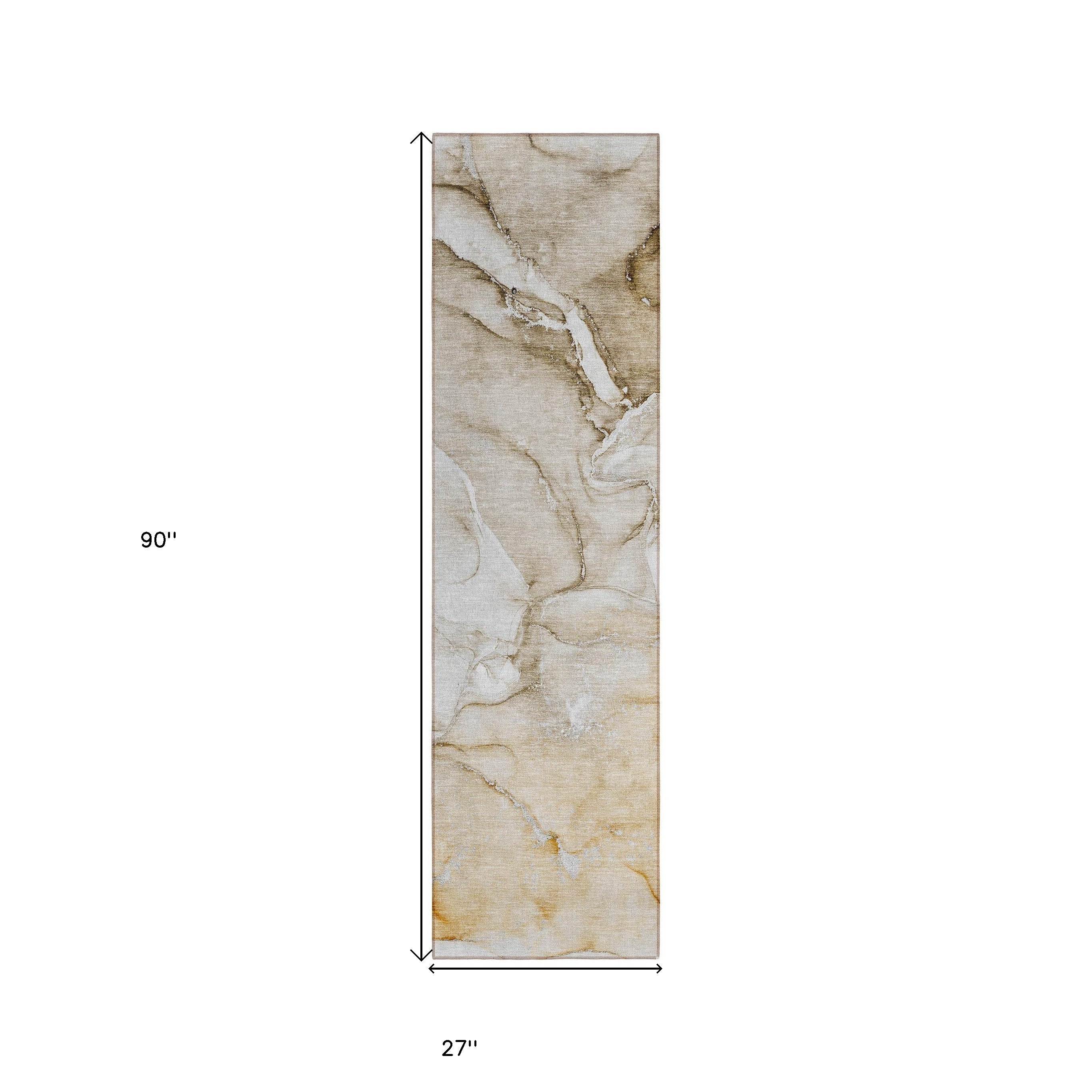 Stylish and Functional 8-Foot Abstract Washable Runner Rug for Indoor and Outdoor Use with Stain Resistant and Non-Skid Design