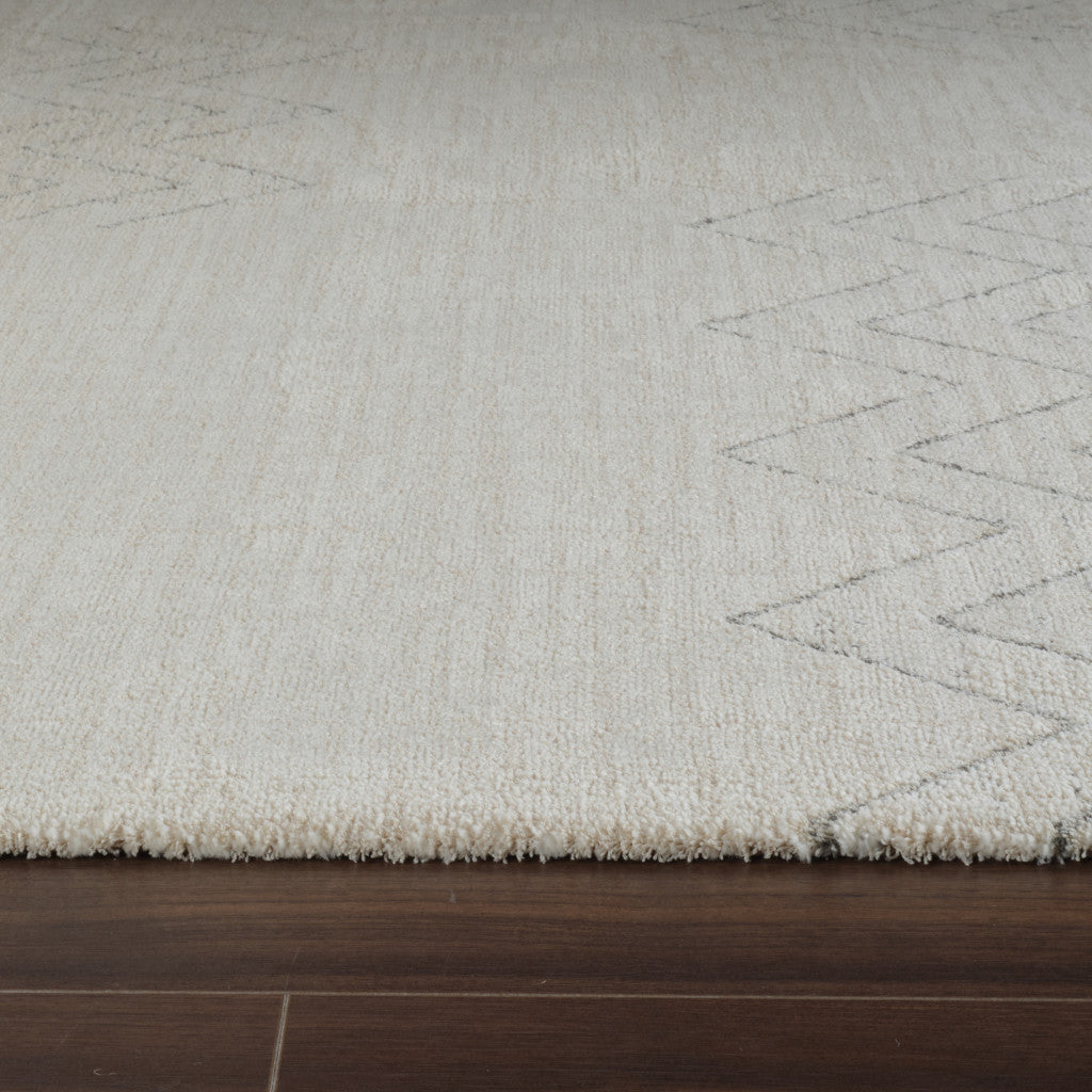 Stain-Resistant 5' x 8' Cream & Beige Abstract Distressed Stylish Area Rug