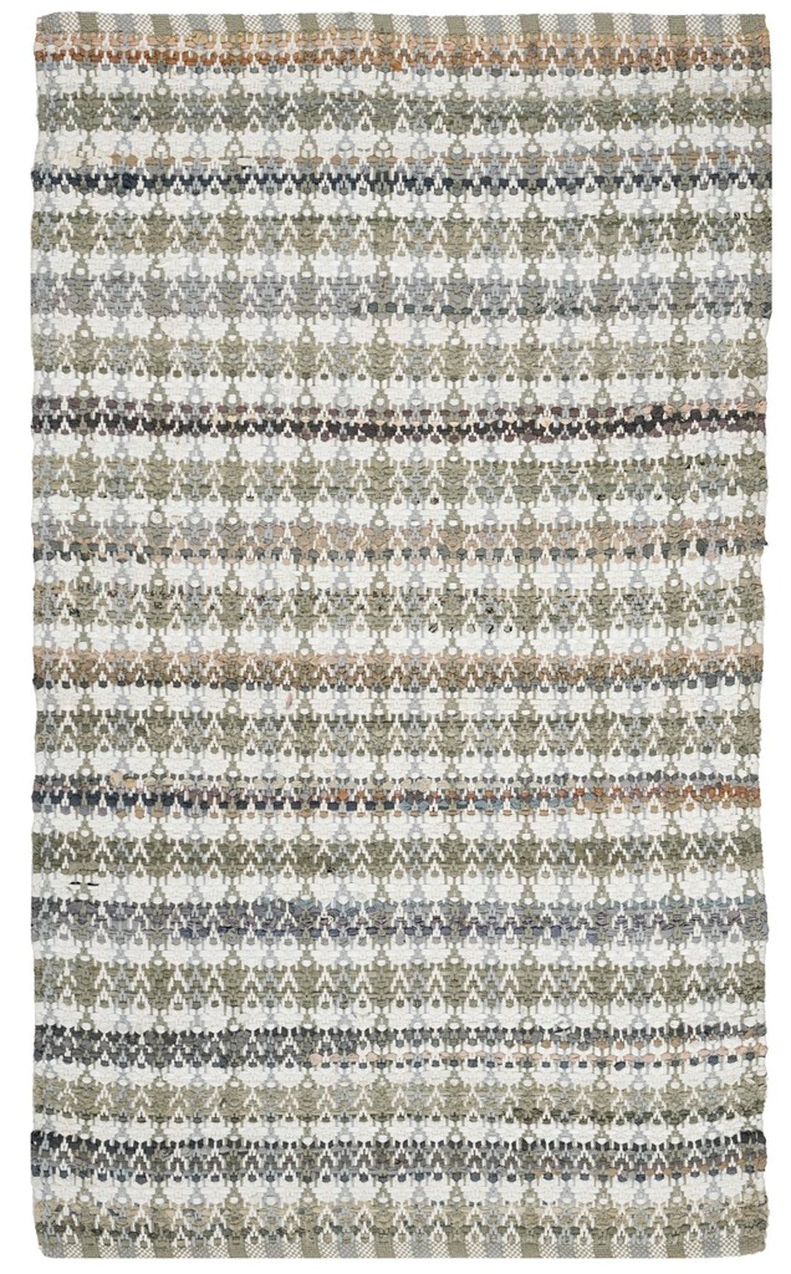 Montauk Handmade Woven Cotton Rug with Stylish Ikat Design Ideal for Coastal to Contemporary Style Homes
