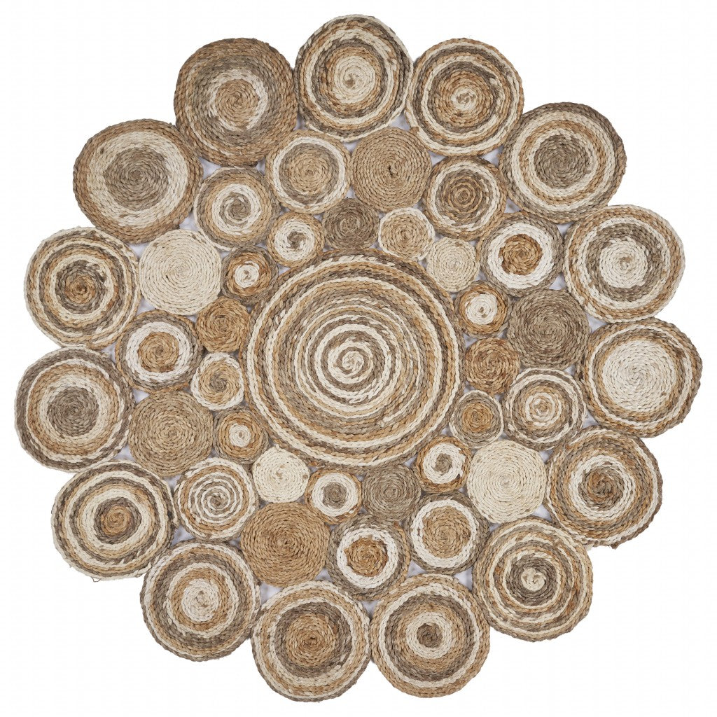 Exquisite Handcrafted Multi - Colored Bleached Jute Area Rug for a Globally Inspired Modern Home Decor