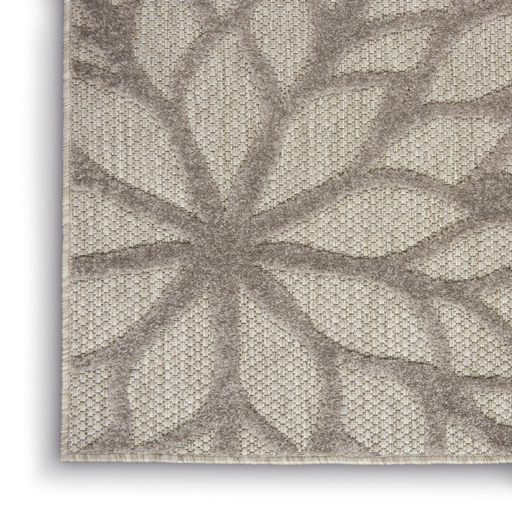 Elegant Gray Floral Indoor and Outdoor Rectangle Area Rug with a 2' x 10' Design for Stylish Living Spaces
