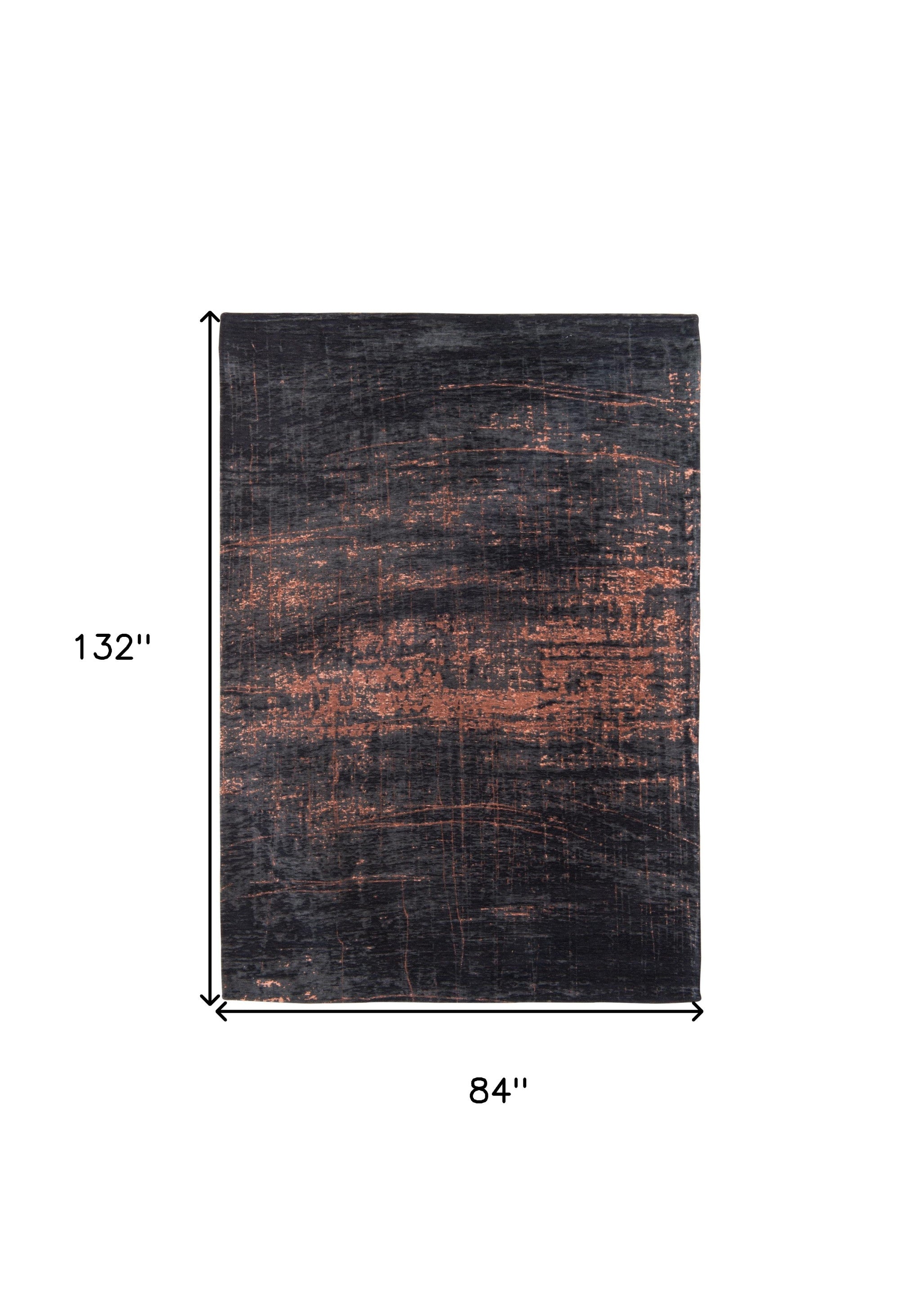Stylish 8' x 11' Black and Gold Abstract Non-Slip Area Rug for Elegant Spaces