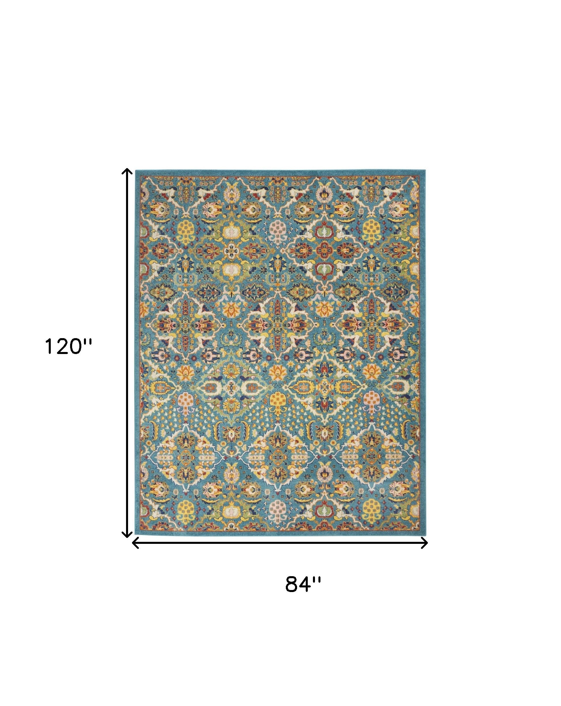 Exquisite 7' x 10' Blue Floral Power - Loomed Area Rug for Home Décor Upgrade