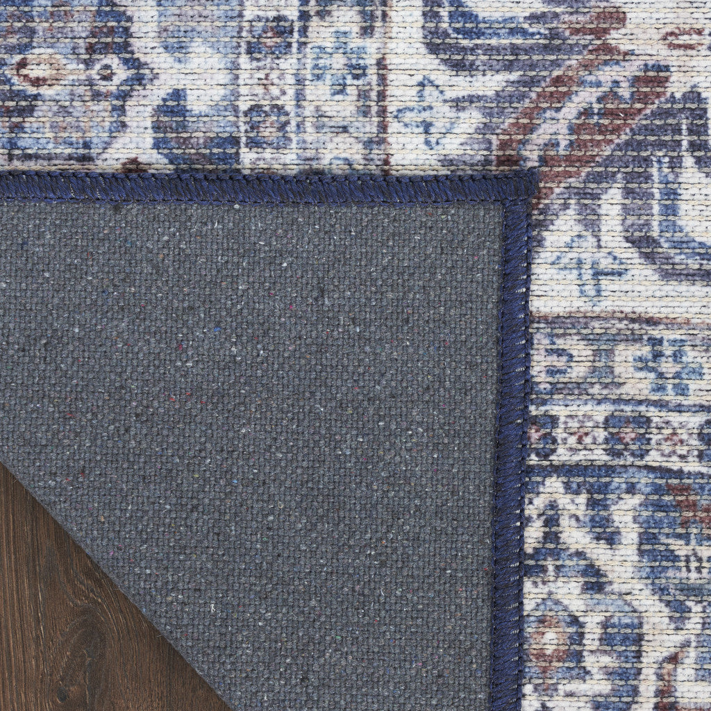 6' x 9' Gray Floral Washable Distressed Power Loom Area Rug for Stylish Home Decor
