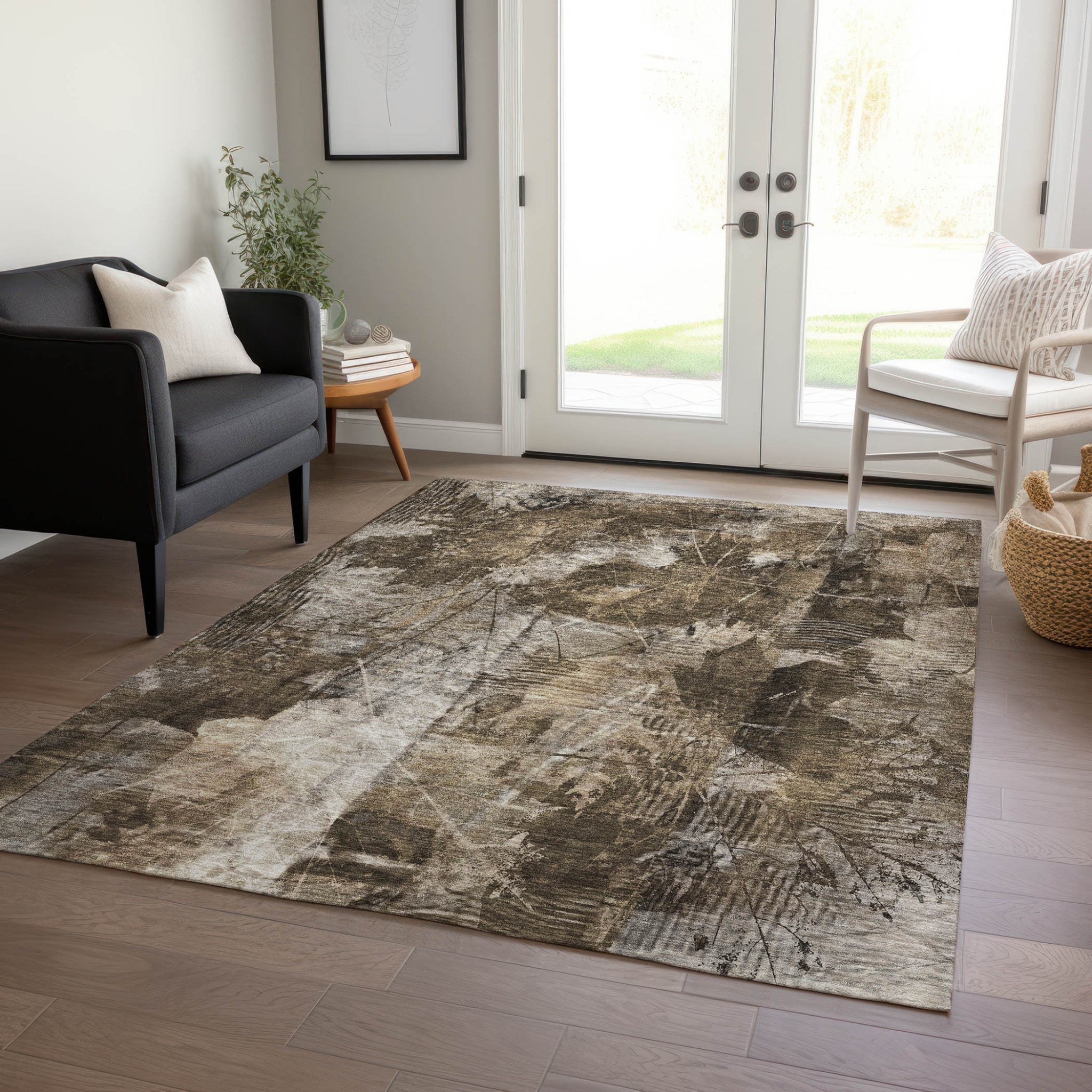 Elegant and Stylish Outdoor and Indoor Floral Non-Slip Washable and Stain-Resistant Runner Rug for Any Living Space