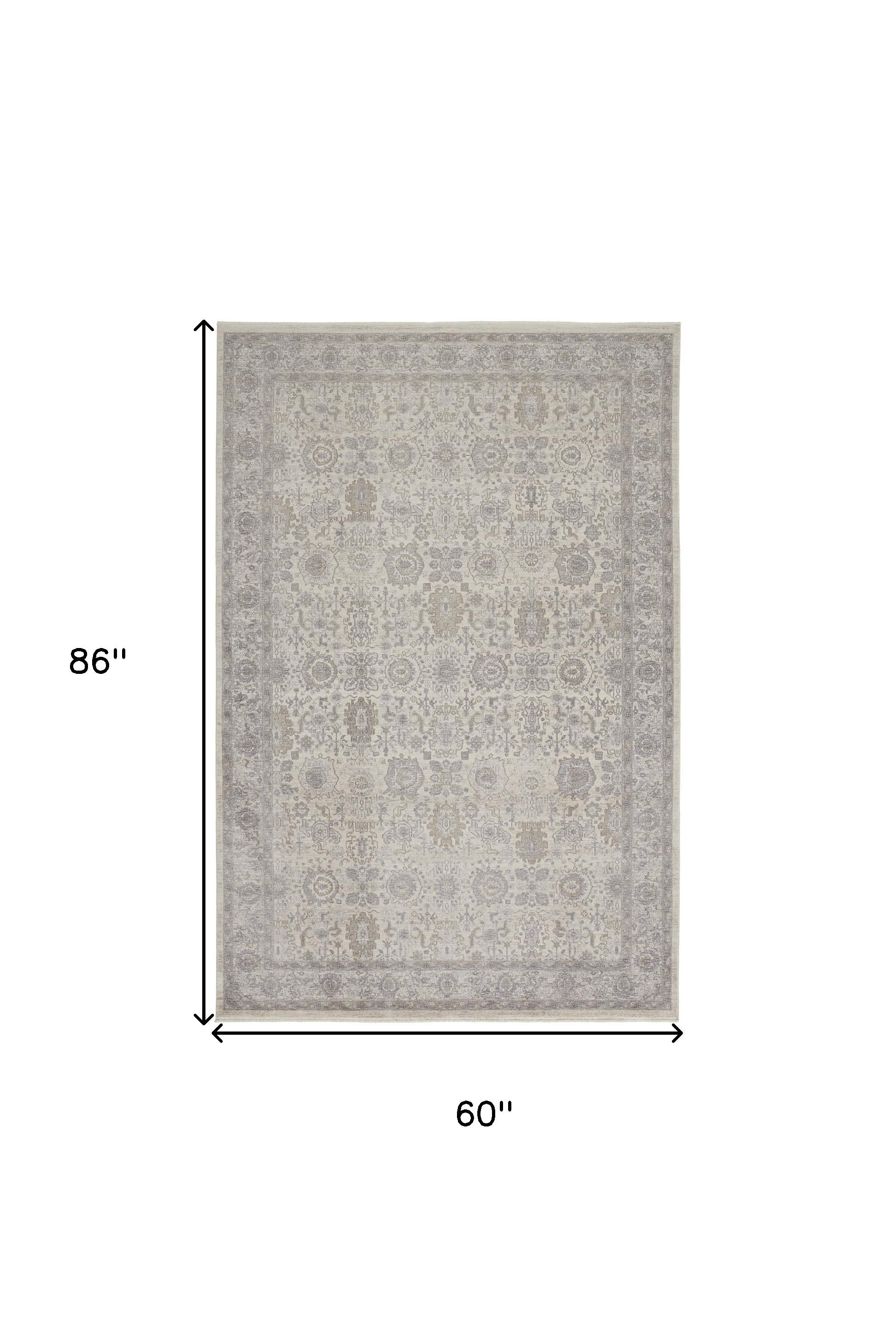 Stylish and Stain-Resistant Worn Faded Oriental Area Rug with Fringe for Decorating Any Space