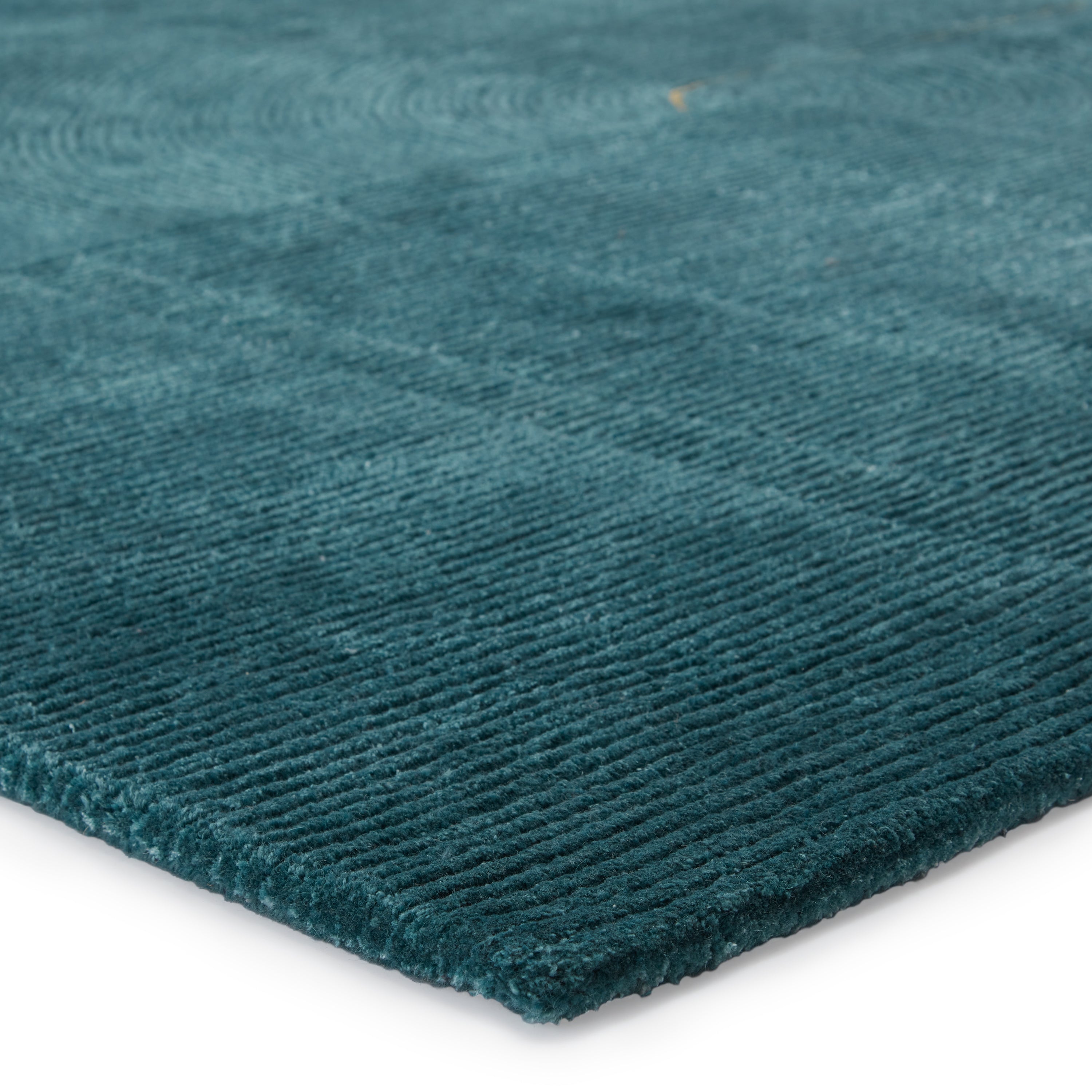Stunning Iconic Zephyr Hand-Tufted Indoor Area Rug with Bold Geometric Design in Deep Teal and Gold Colorways for Modern Interior Decor