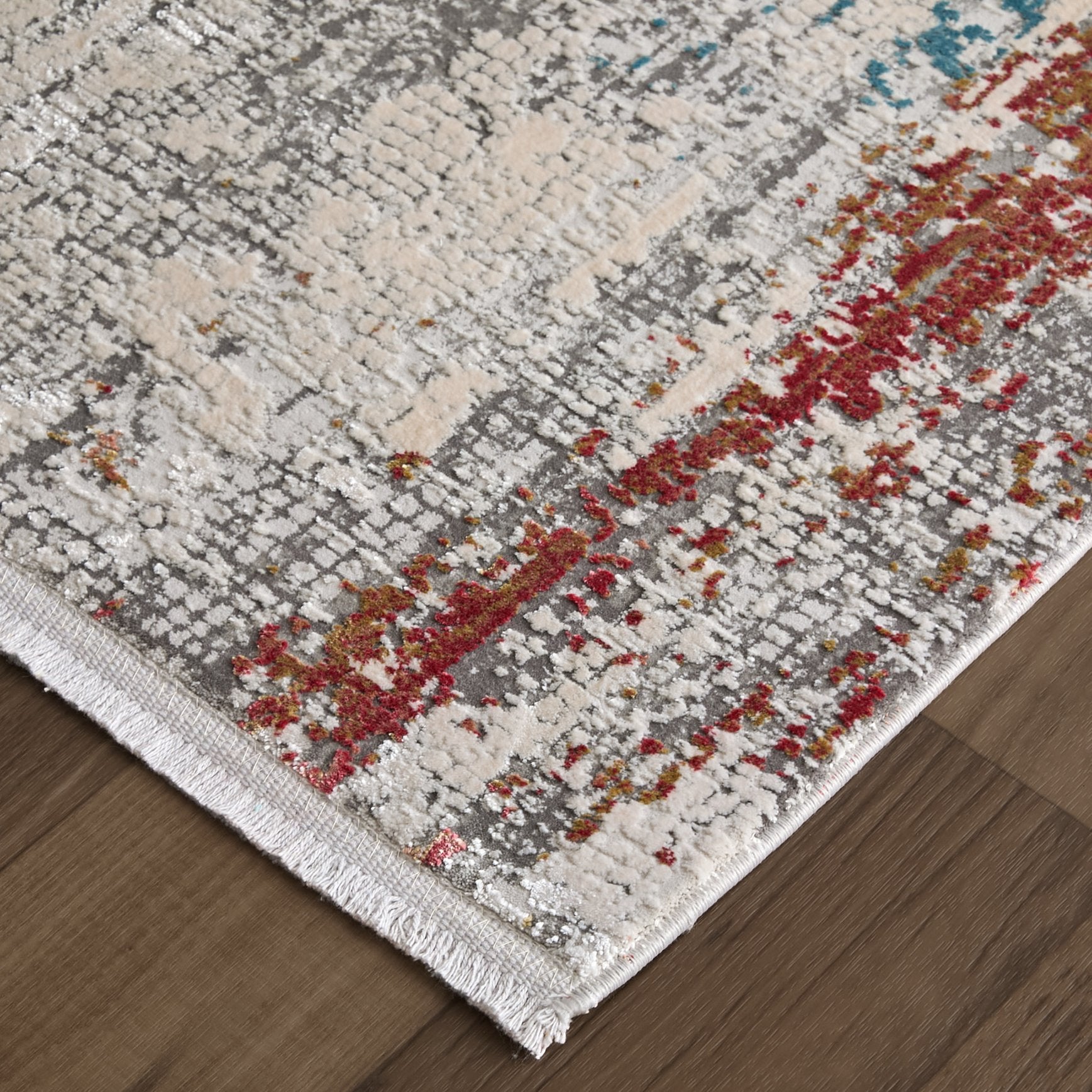 Luxurious Machine-Woven Cadiz Abstract Watercolor Area Rug with Spanish Elegance Inspirations