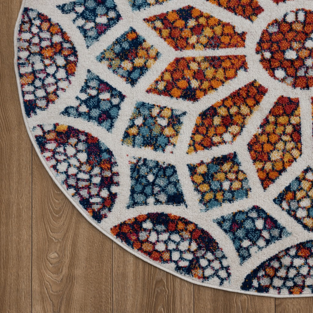 Durable, Stain-Resistant Brown and Blue Abstract Area Rug for High Traffic