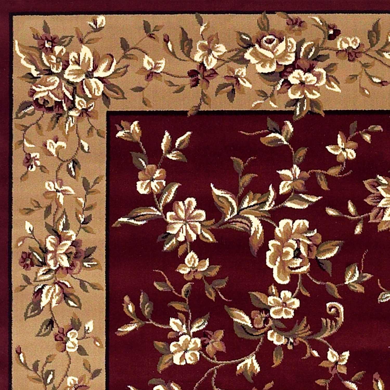 Exquisite Modern Red and Beige Floral Area Rug for Sophisticated Home Decor