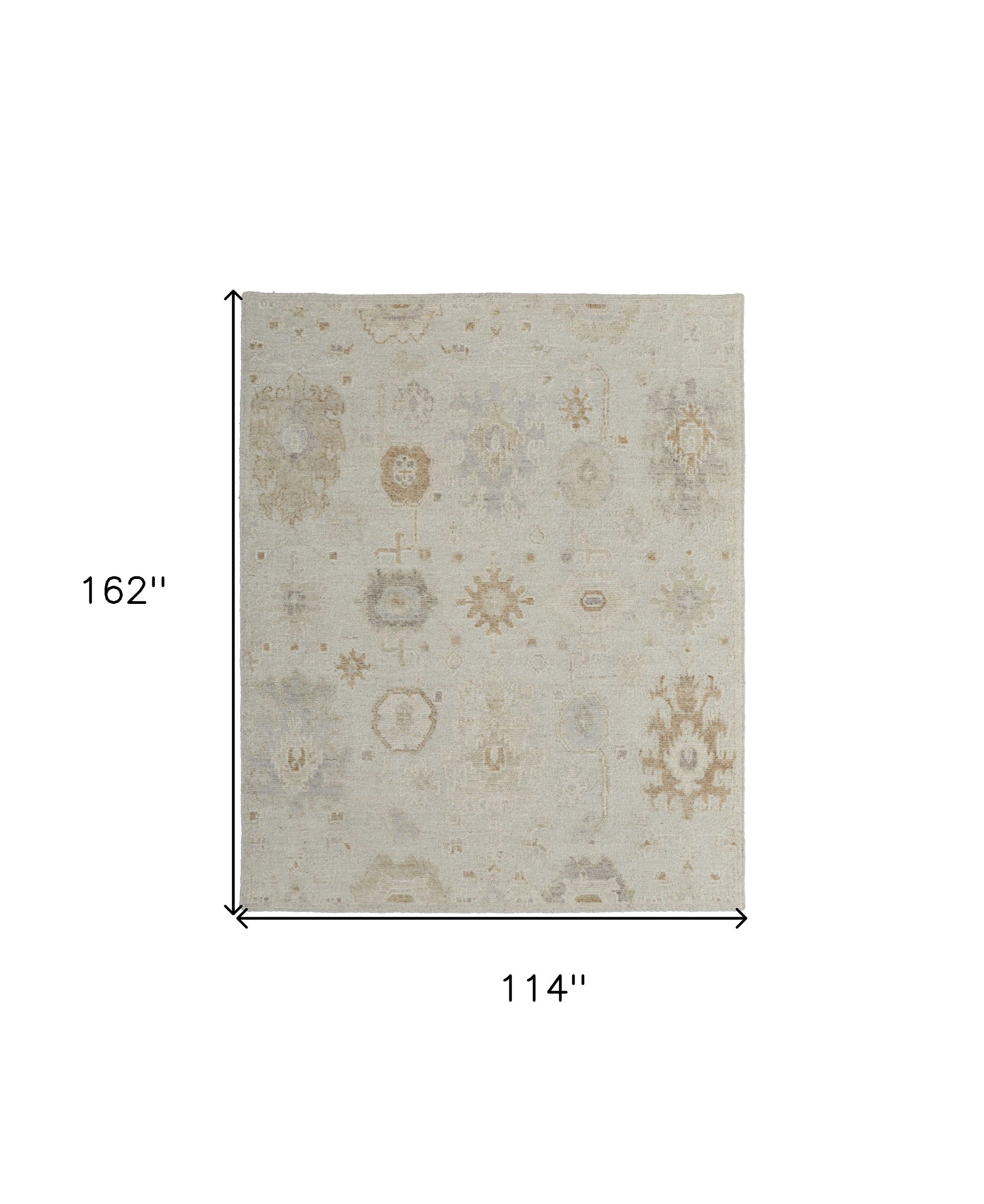 Elegant Hand - Knotted Tan & Gray Floral Area Rug for Cozy Living Spaces