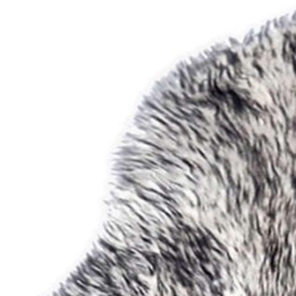 Handmade Gradient Gray Sheepskin Area Rug with Unique Animal Print for Stylish Rooms