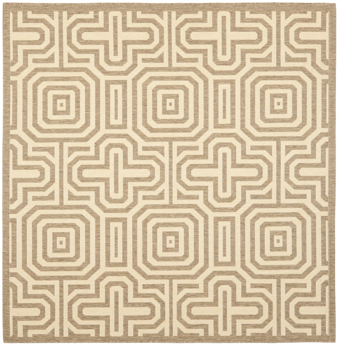 Artistic Geometric Design Courtyard Indoor and Outdoor Polypropylene Rug with Durable, Stain-Resistant, All-Weather Features