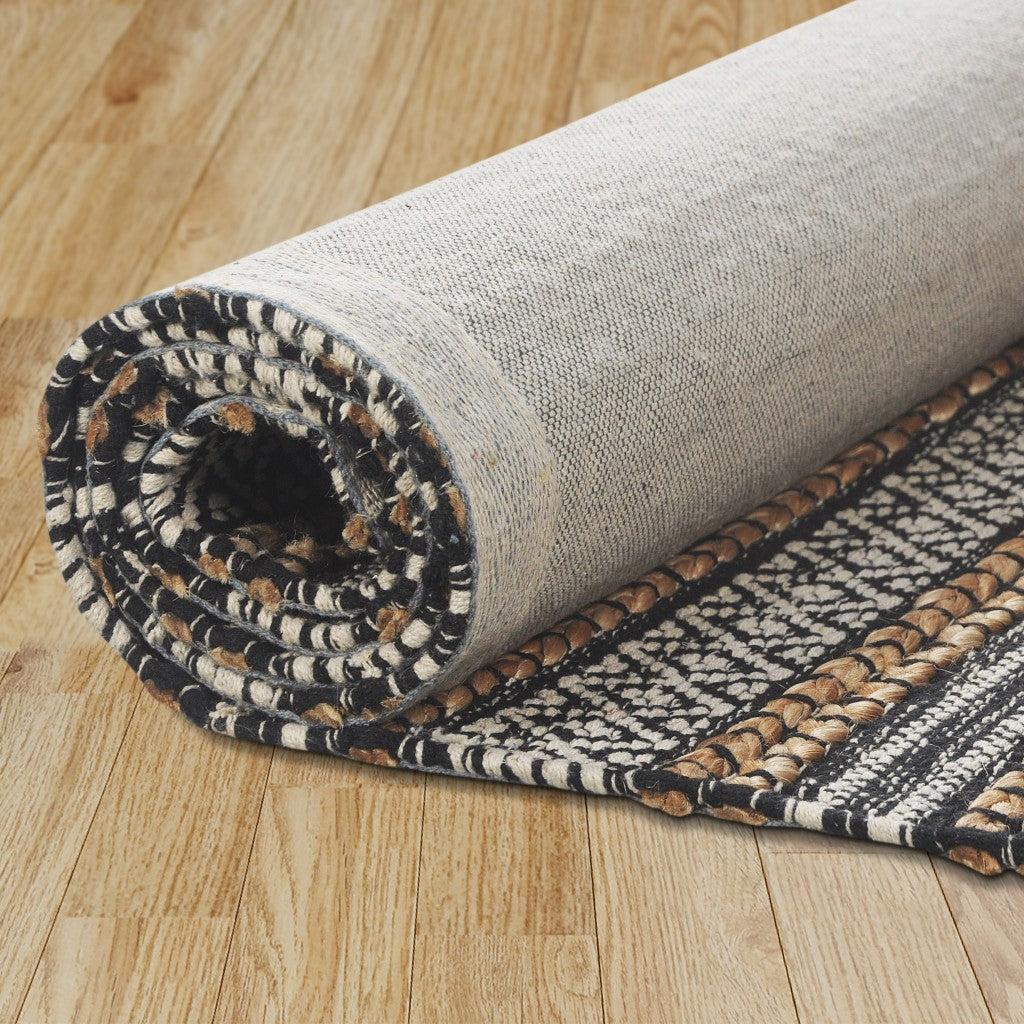 Stylish Black and Tan Decorative Striped Area Rug with Geometric Patterns for Sophisticated Home Decor