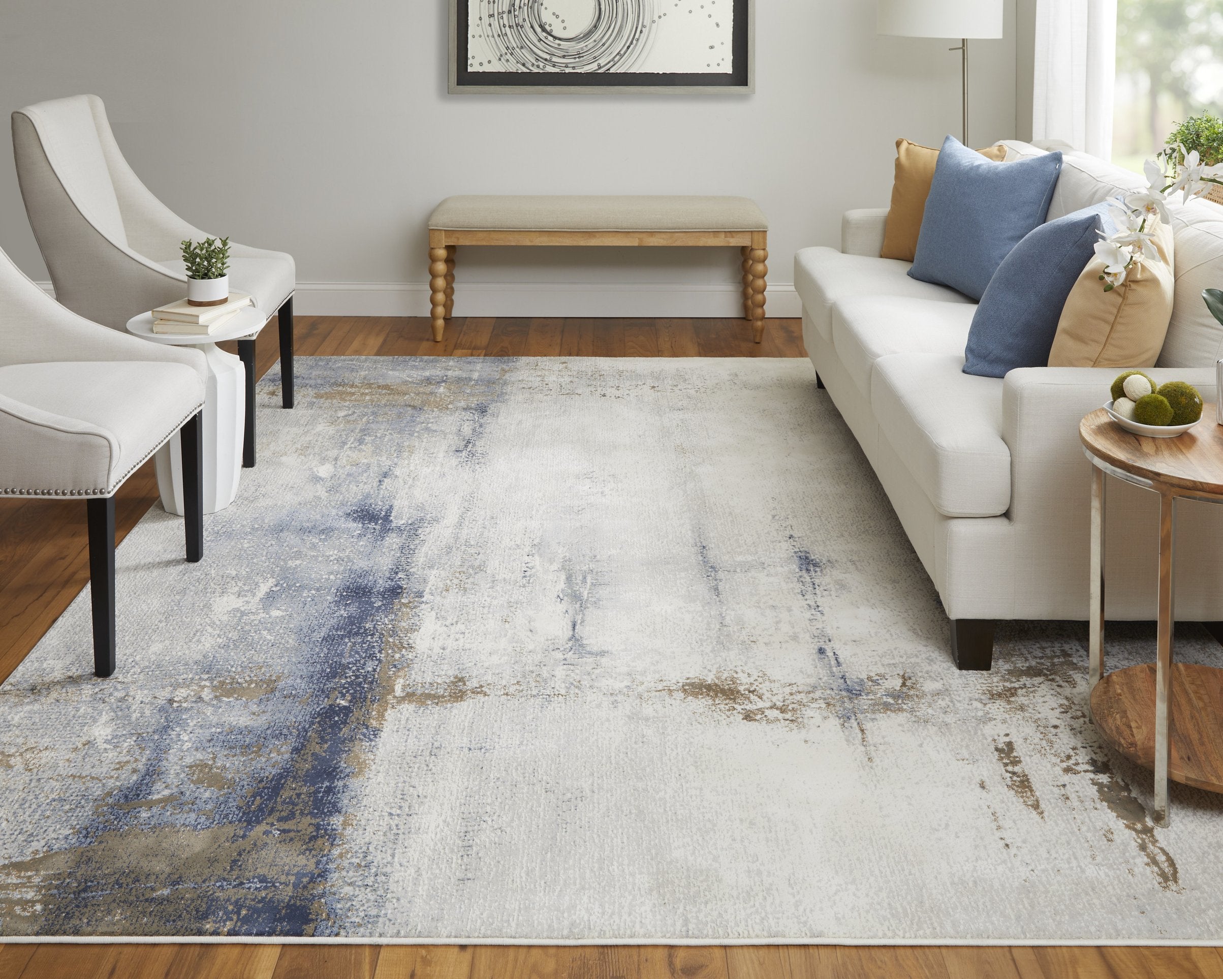 Clio Abstract Rug - Machine-Made with High-Low Pile, Luxurious Textures for Elegance
