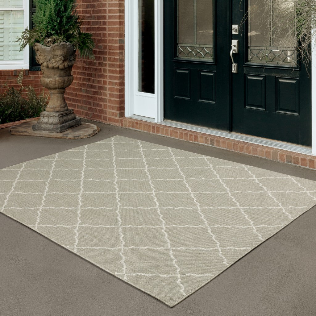 Stylish and Elegant Indoor-Outdoor Area Rug with a Chic Gray and Ivory Color Scheme for Home Decor Spaces