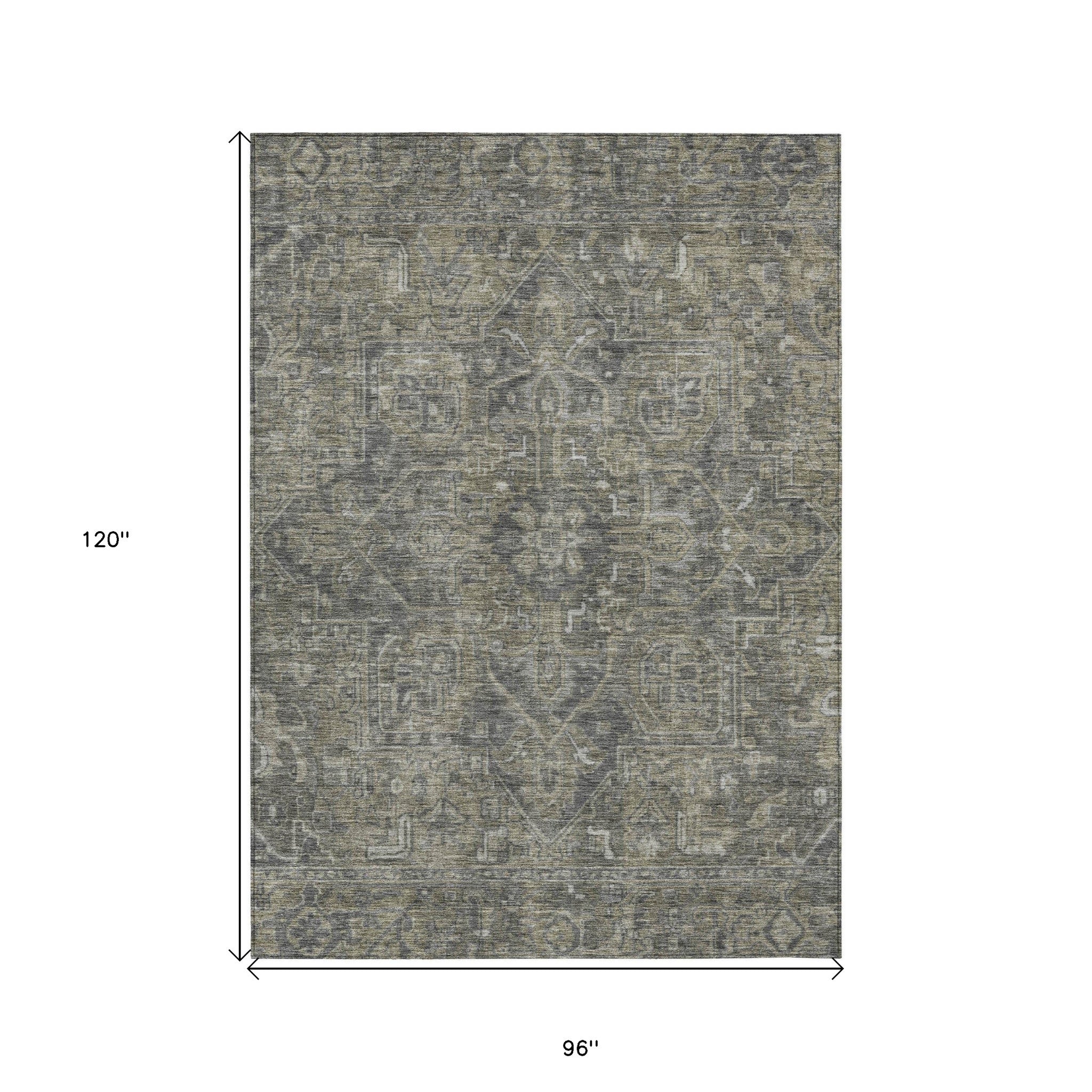 Fashionable Stain-Repellent Oriental Round Runner Rug - Anti-Slip for Indoor & Outdoor