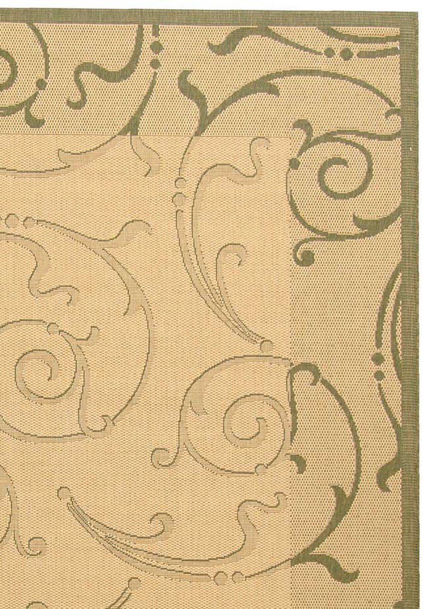 Stylish Courtyard Decor - Luxurious Power Loomed Indoor and Outdoor Area Rug Featuring an Elegant Vine Scroll Pattern