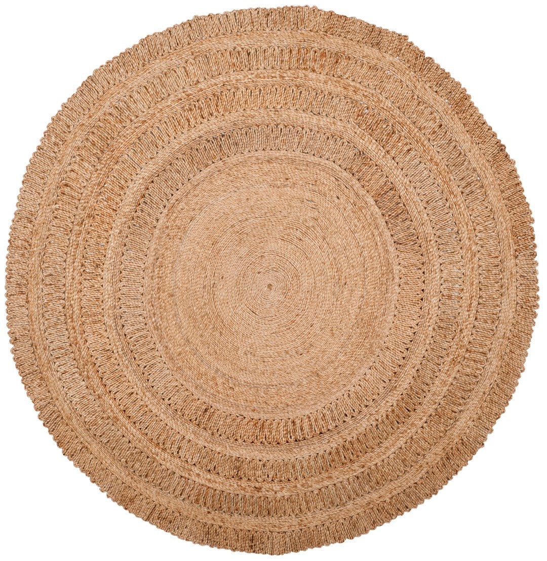 Eco-Friendly Handmade Round Jute Rug from India for a Warm Home Ambiance