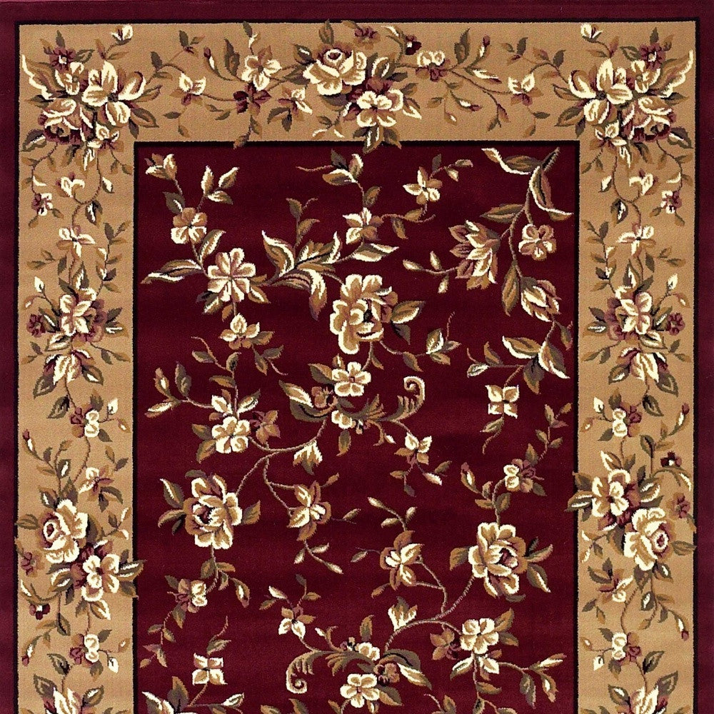 Exquisite Modern Red and Beige Floral Area Rug for Sophisticated Home Decor