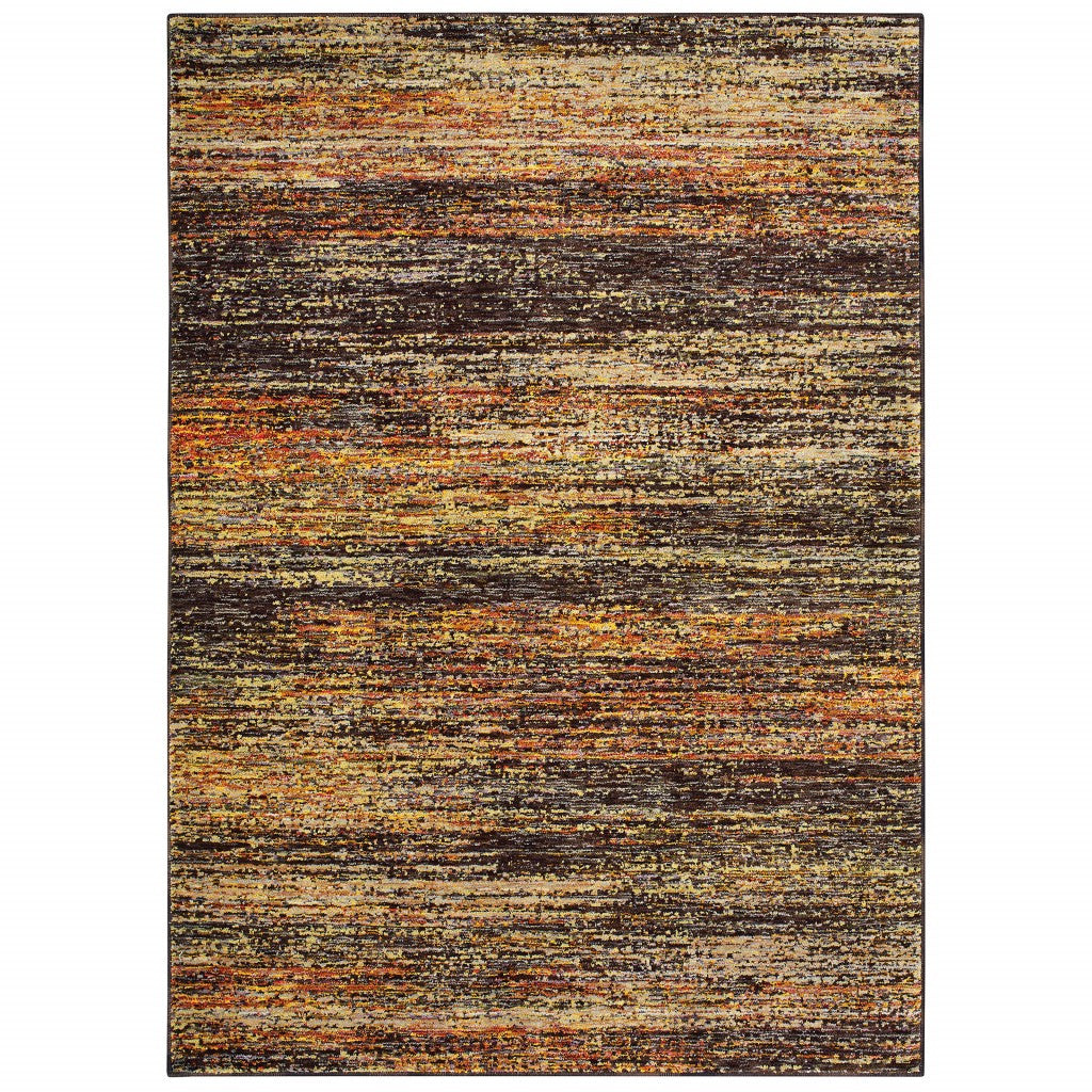 Luxurious Gold and Slate Abstract Contemporary Runner Rug for Creating Vibrant Interior Spaces